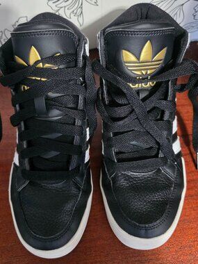 Adidas Hard Court Hi C Black/Gold Shoes Unisex - Size 4